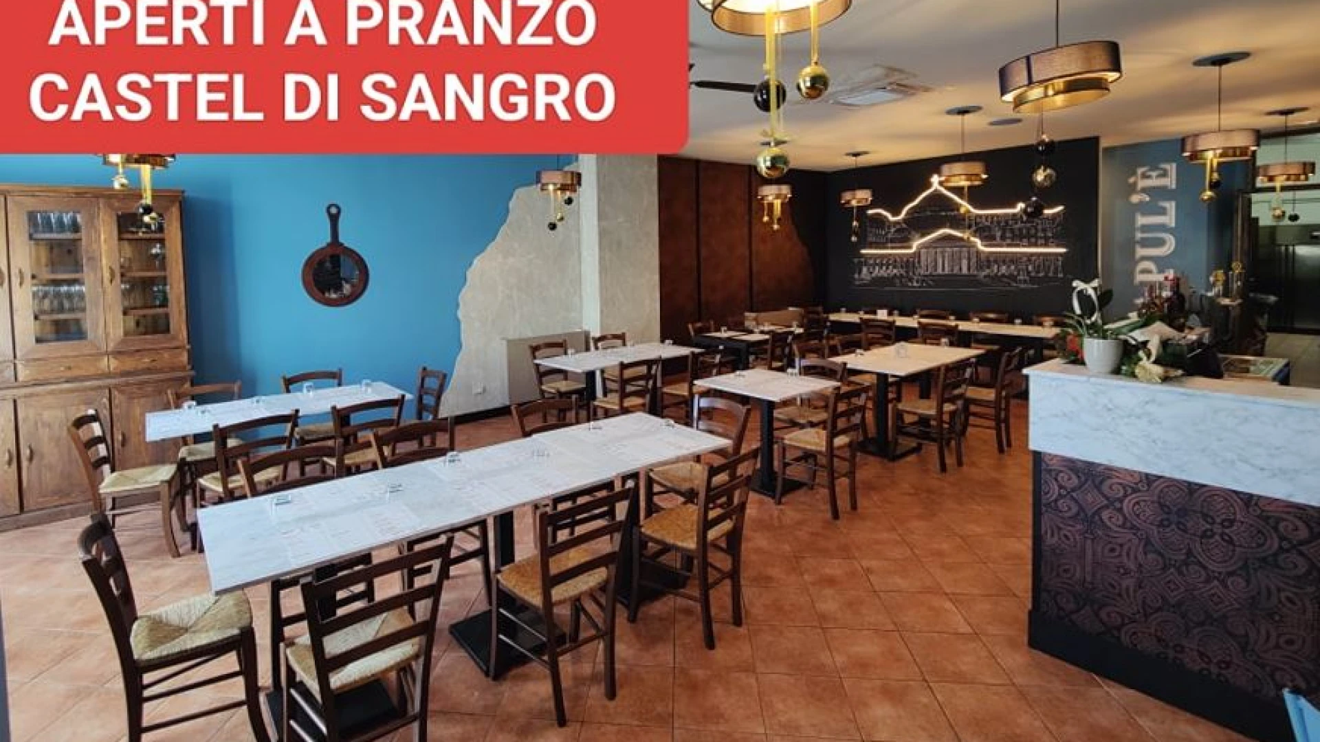 Castel Di Sangro: la pizzeria NAPUL'E' apre ai clienti a pranzo anche di domenica. La novita’ sella seconda parte della stagione invernale.